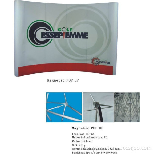 Aluminium economic magnetic pop up display stand banner